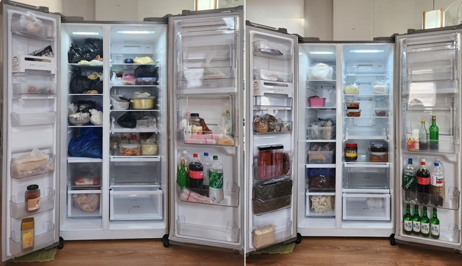냉장고 내부 모습 사진