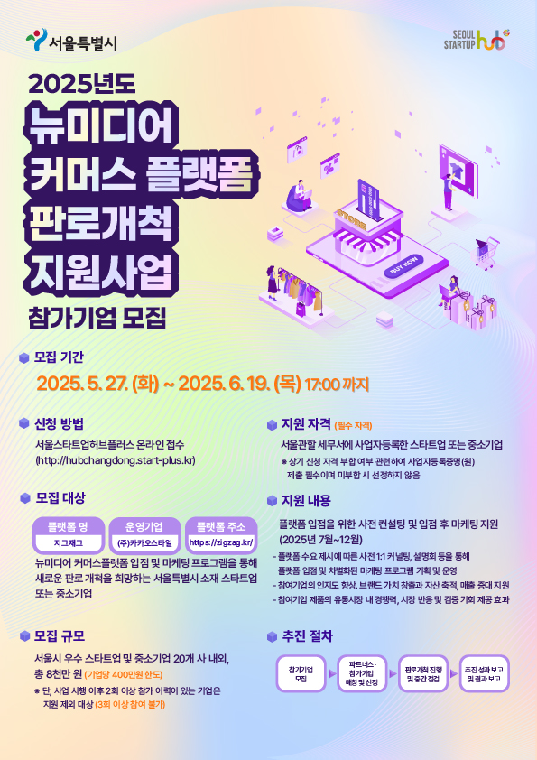 2025년도+뉴미디어+커머스플랫폼+판로개척+지원사업+모집+홍보+포스터.jpg